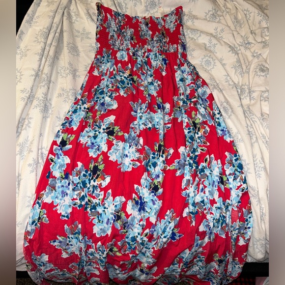 Floral Strapless Dress - Picture 1 of 5